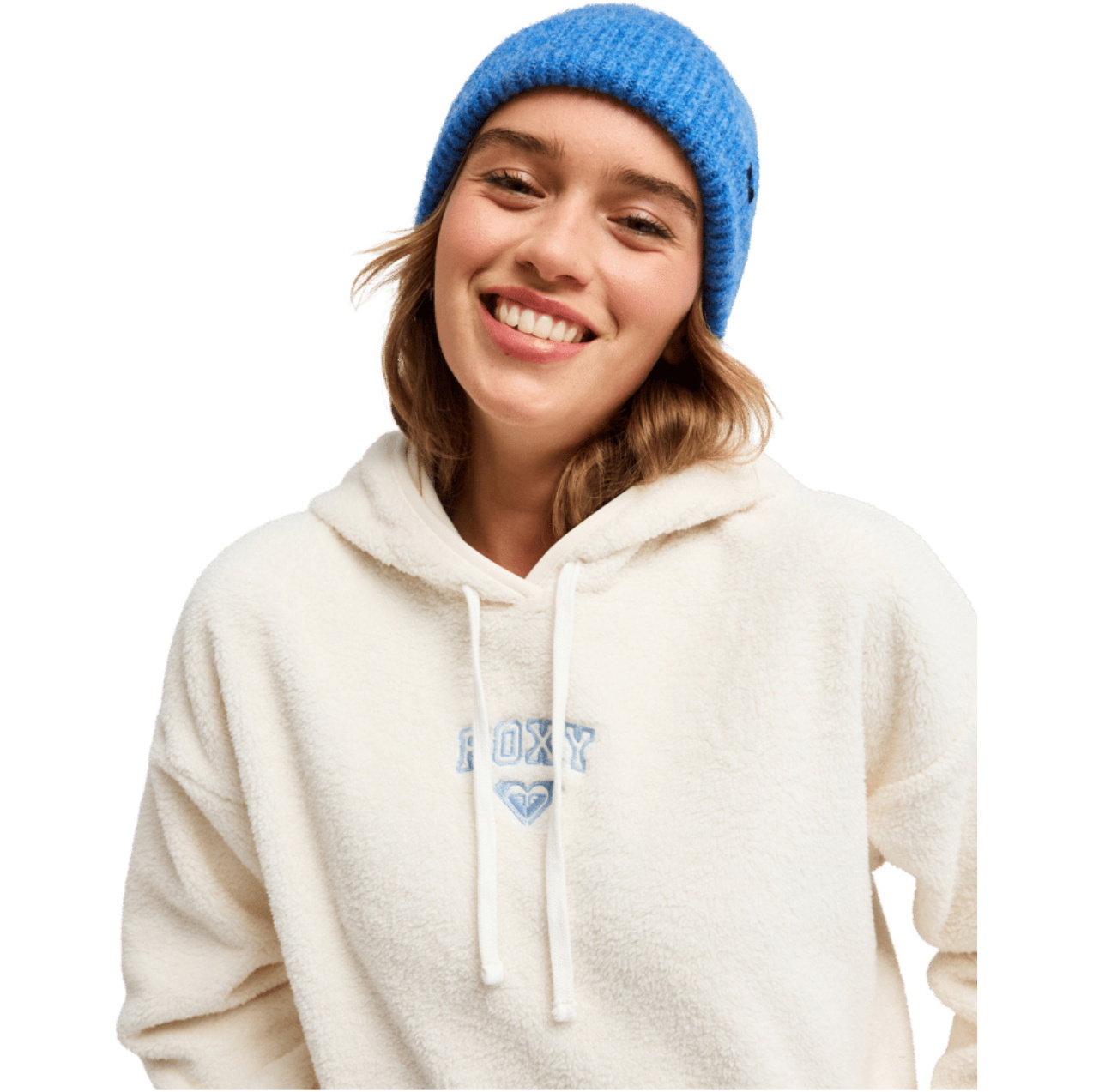 2026 Roxy Womens Cool Calling Sherpa Hoodie ERJPF03168 - Egret